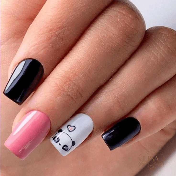 Mẫu nail gấu trúc