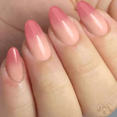 mẫu nail màu hồng thạch