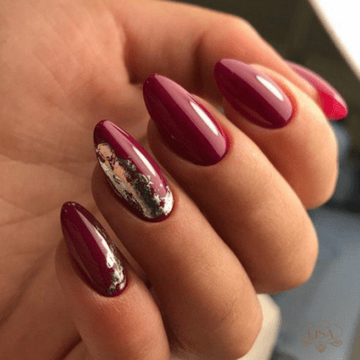 Mẫu nail màu đỏ rượu