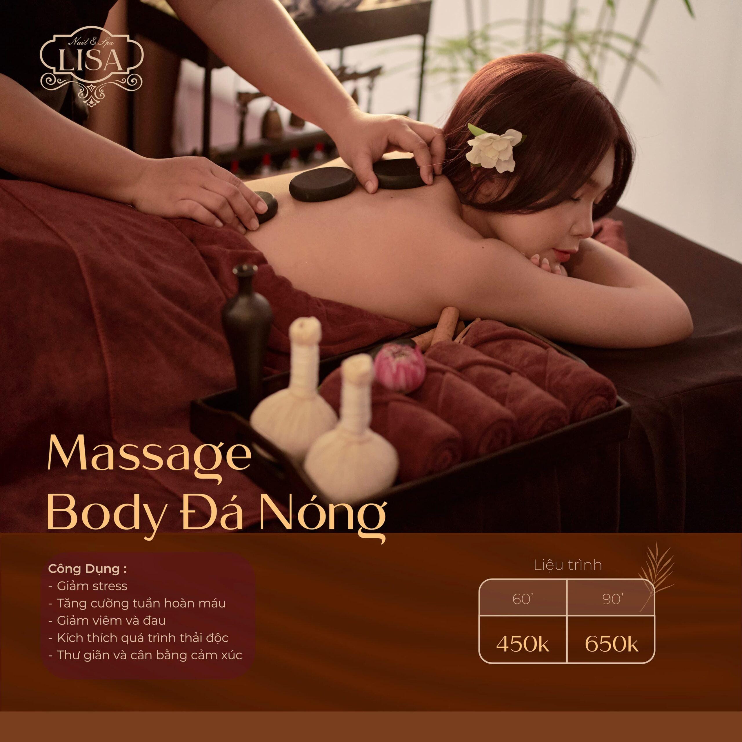 massage body đá nóng