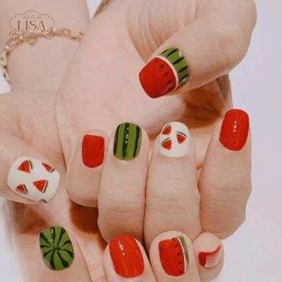 Mẫu nail dưa hấu