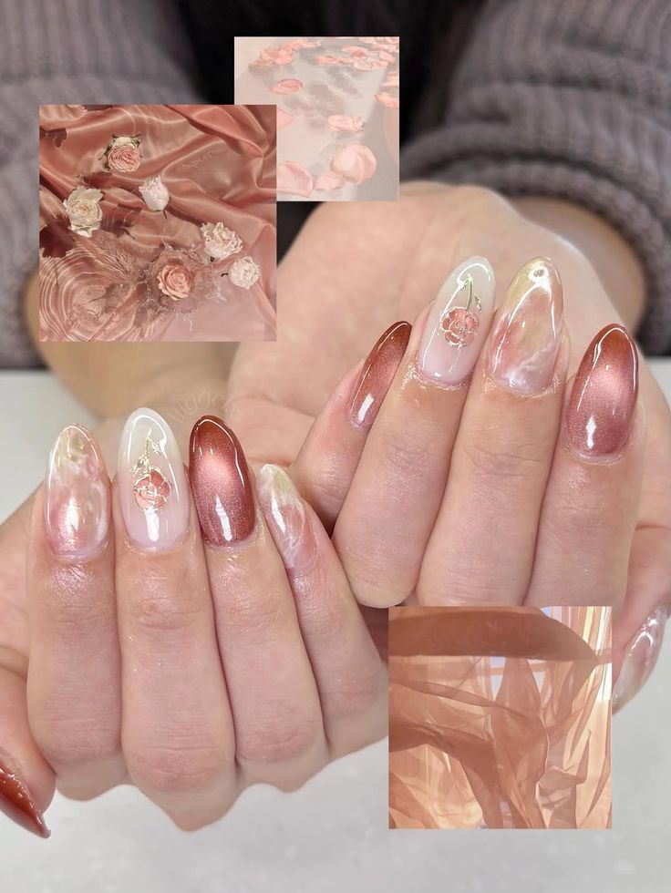 Mẫu Nail Màu Hồng Thạch