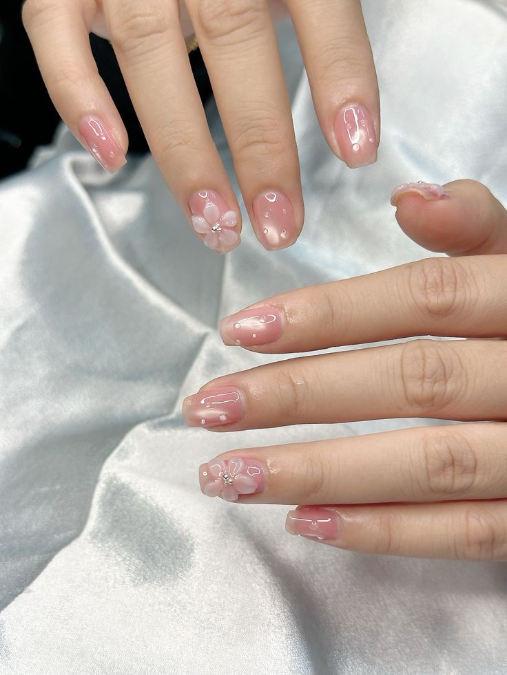 Mẫu Nail Màu Hồng Thạch