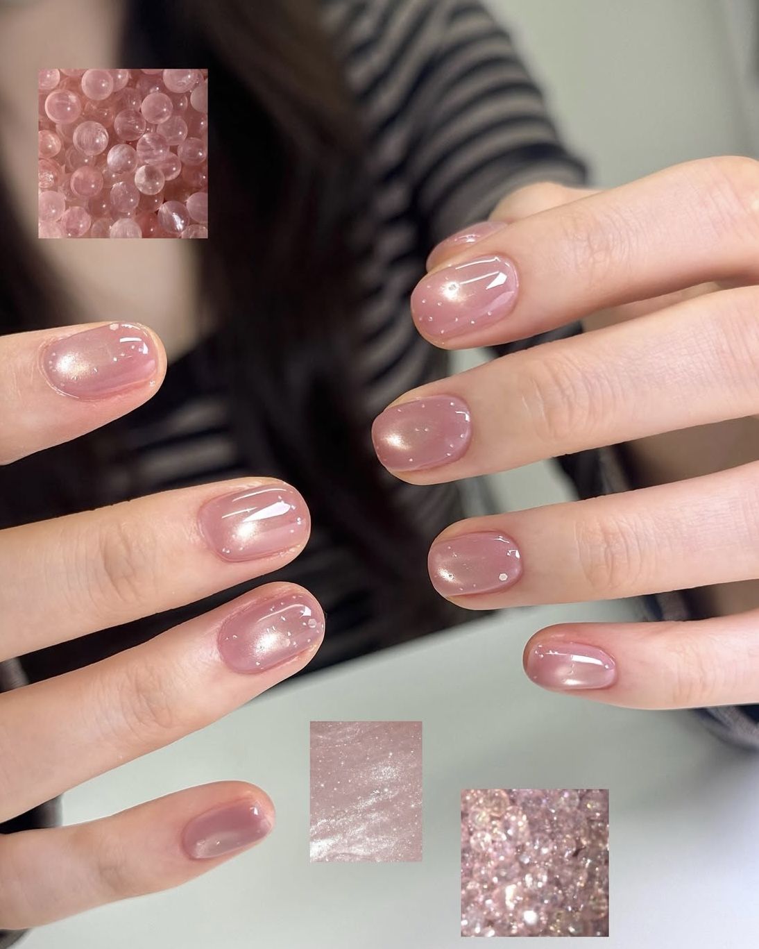 Mẫu Nail Màu Hồng Thạch