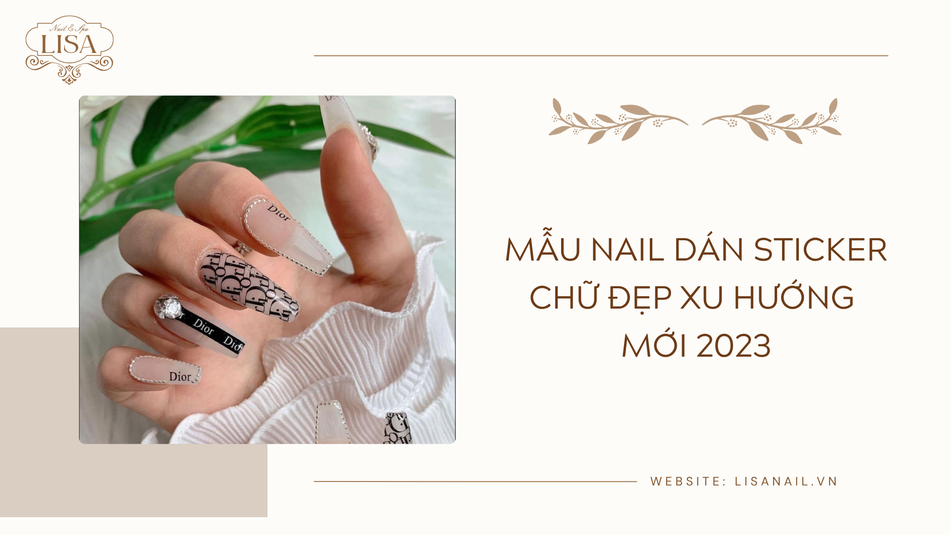 Mẫu Nail Dán Sticker Chữ Đẹp Xu Hướng Mới 2023