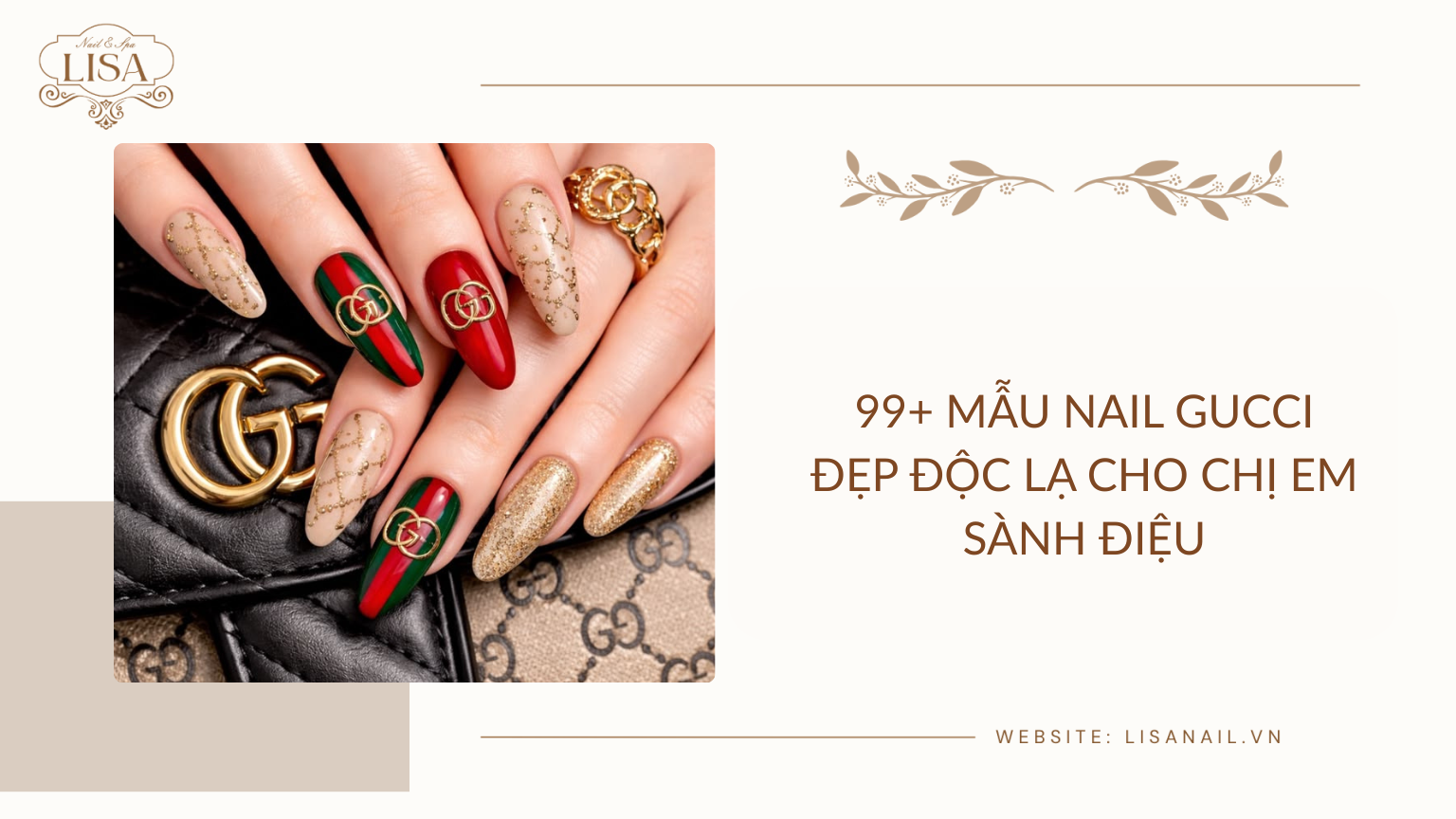99+ Mẫu nail Gucci đẹp độc lạ cho chị em sành điệu