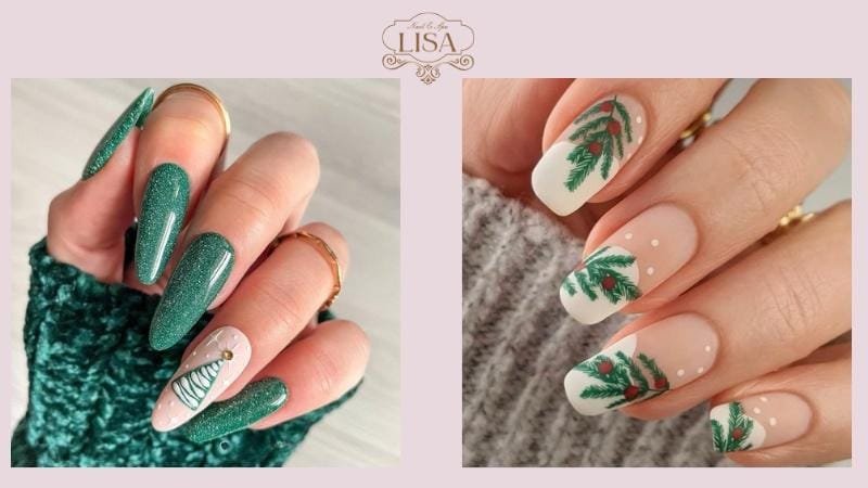 Nail vẽ cây thông Noel