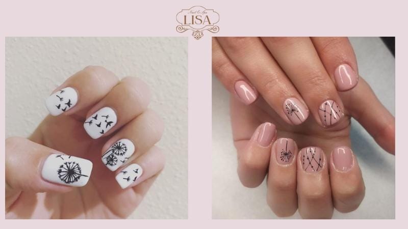 Mẫu Nail Vẽ Hoa Bồ Công Anh