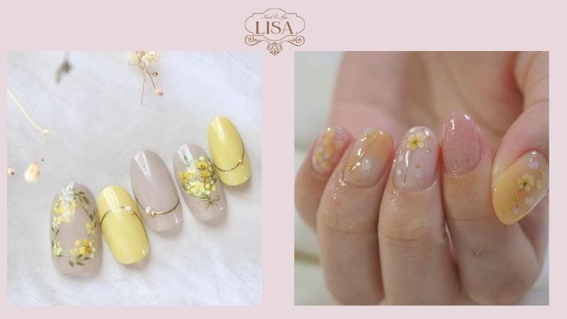 Mẫu Nail Vẽ Hoa Mai