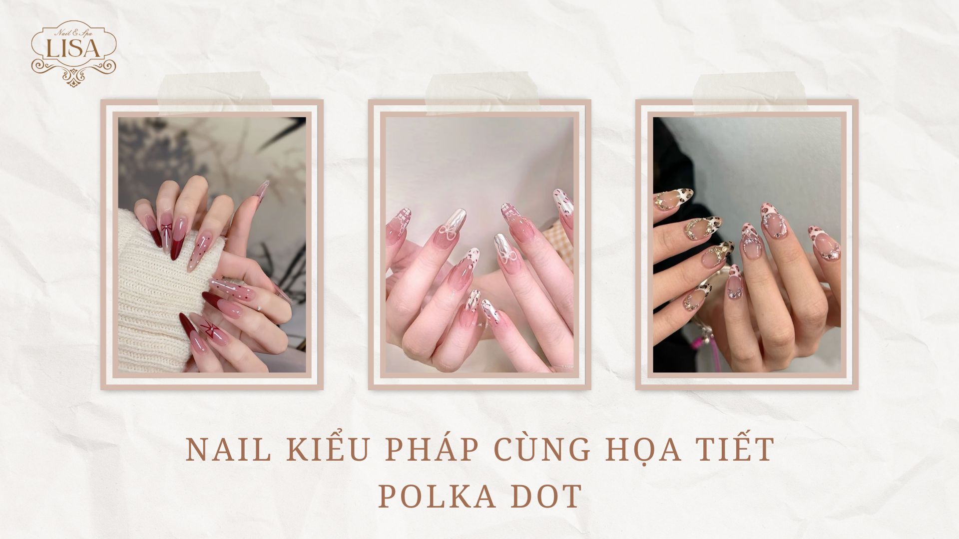 Làm Nail Kiểu Pháp Cùng Họa Tiết Polka Dot