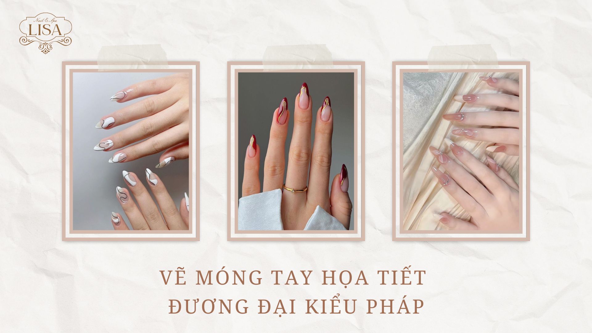 Vẽ Móng Tay Họa Tiết Đương Đại Kiểu Pháp