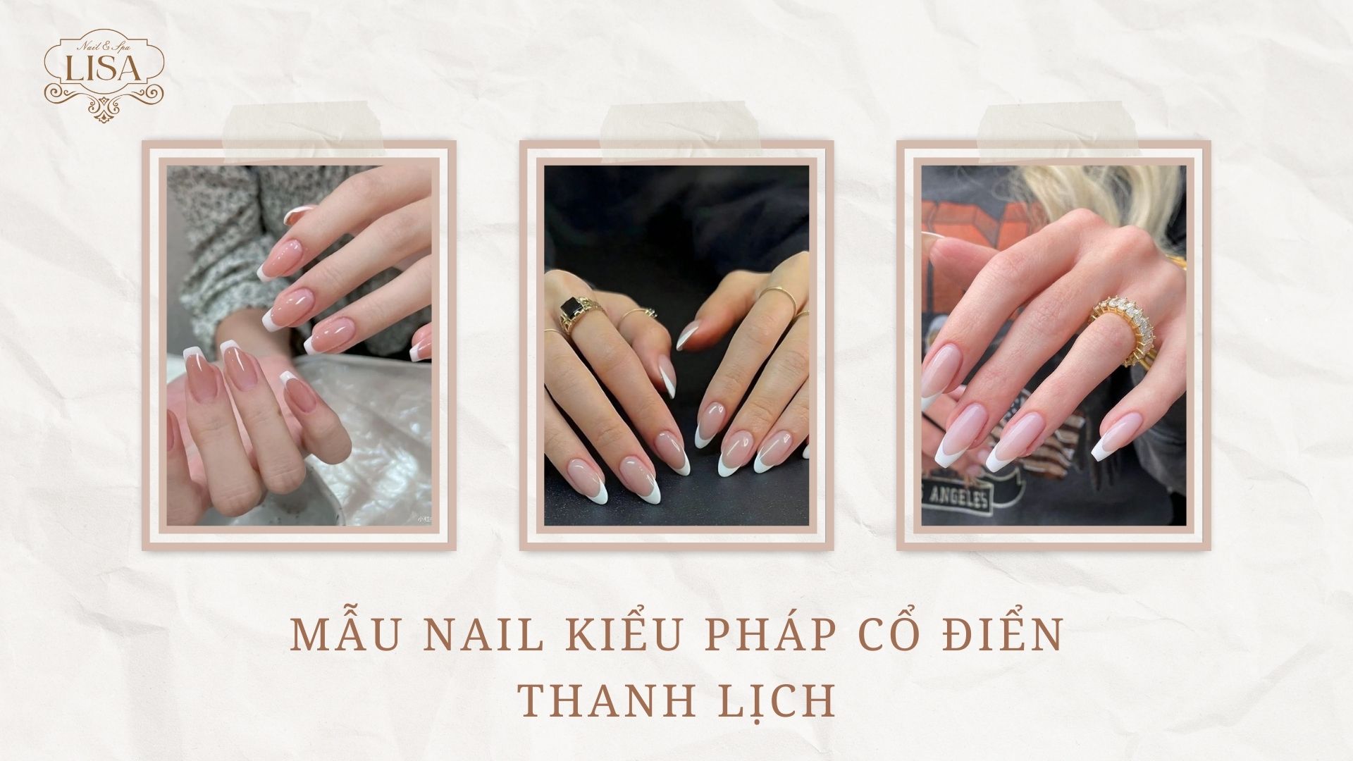 Mẫu Nail Kiểu Pháp Cổ Điển Thanh Lịch
