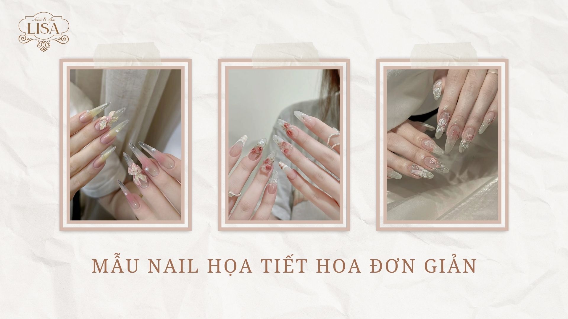 Mẫu Nail Họa Tiết Hoa Đơn Giản