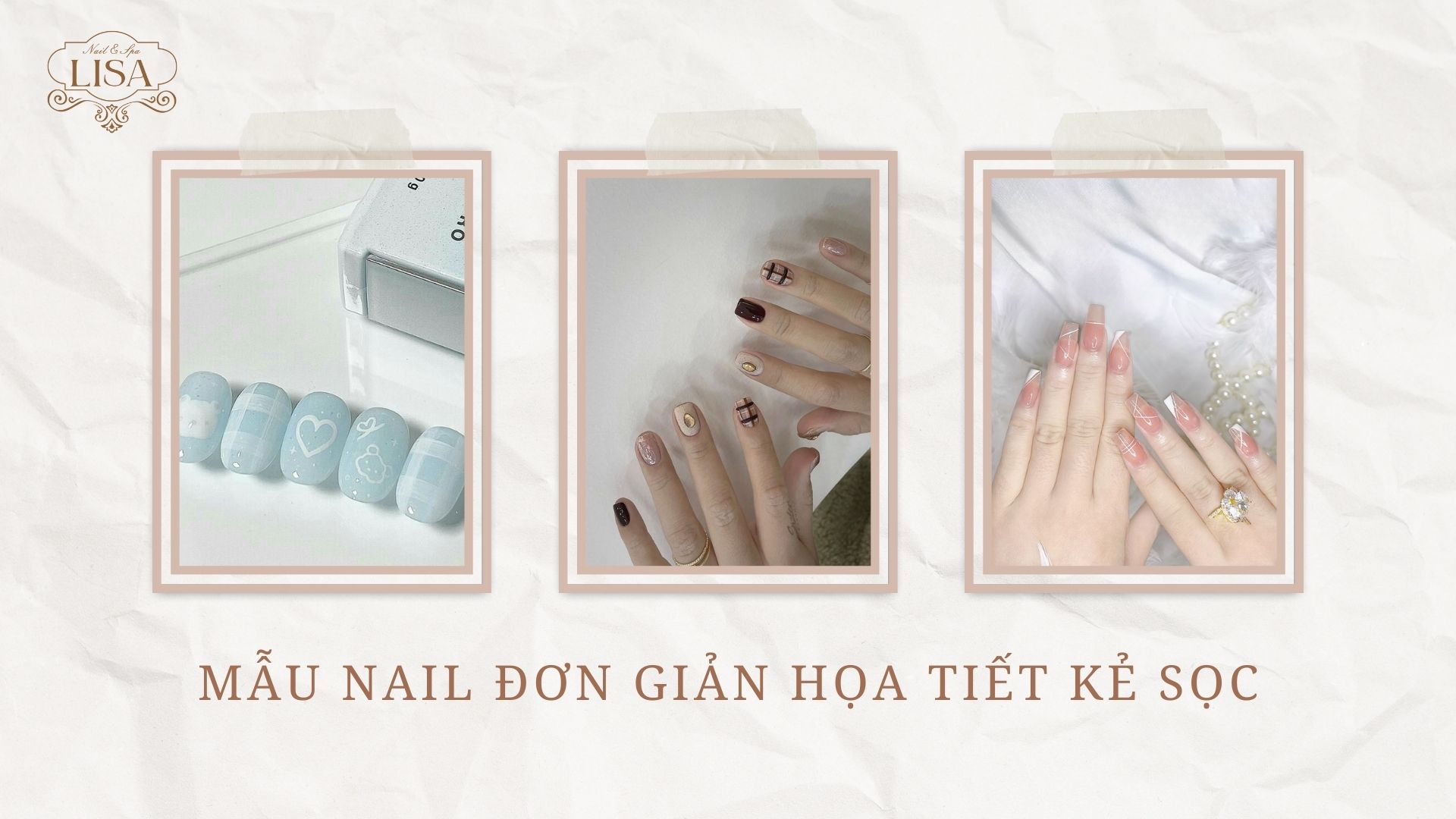 Mẫu Nail Đơn Giản Họa Tiết Kẻ Sọc