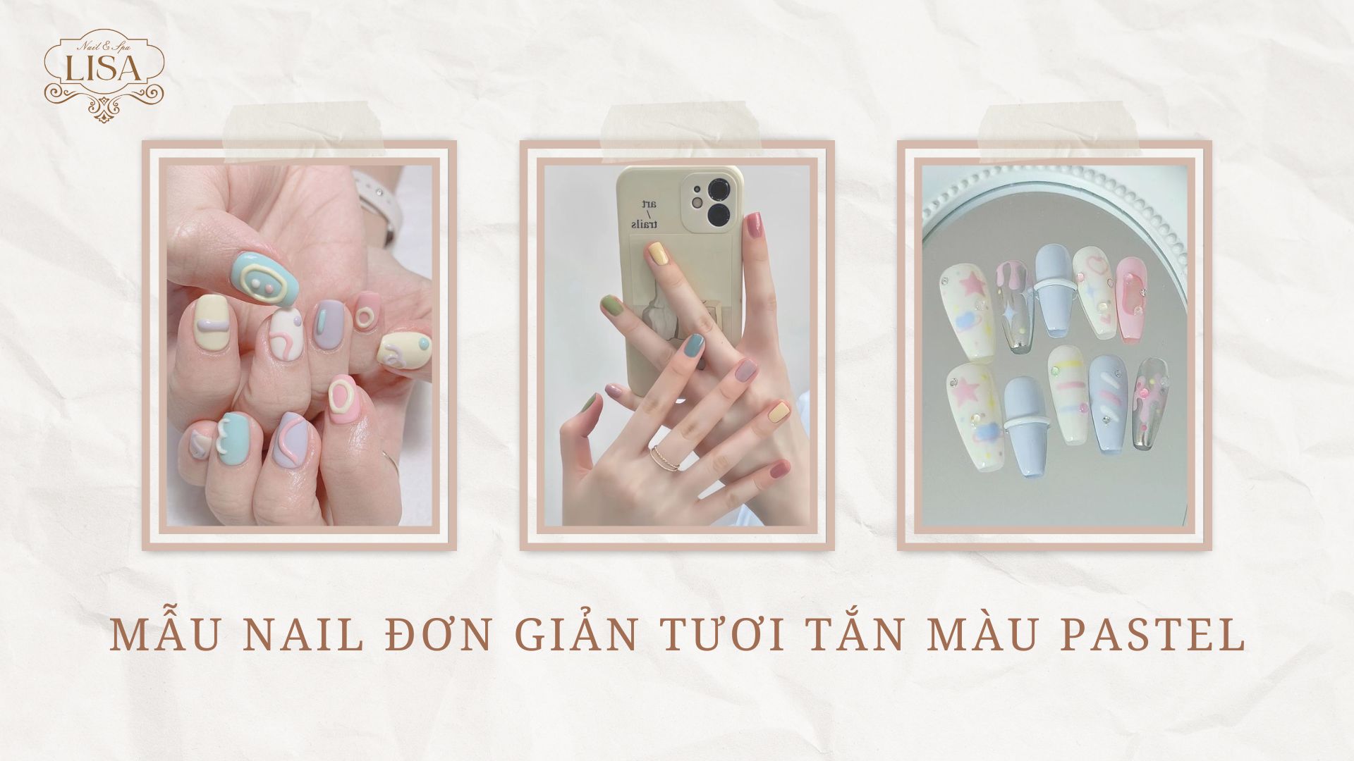 Mẫu Nail Đơn Giản Tươi Tắn Màu Pastel