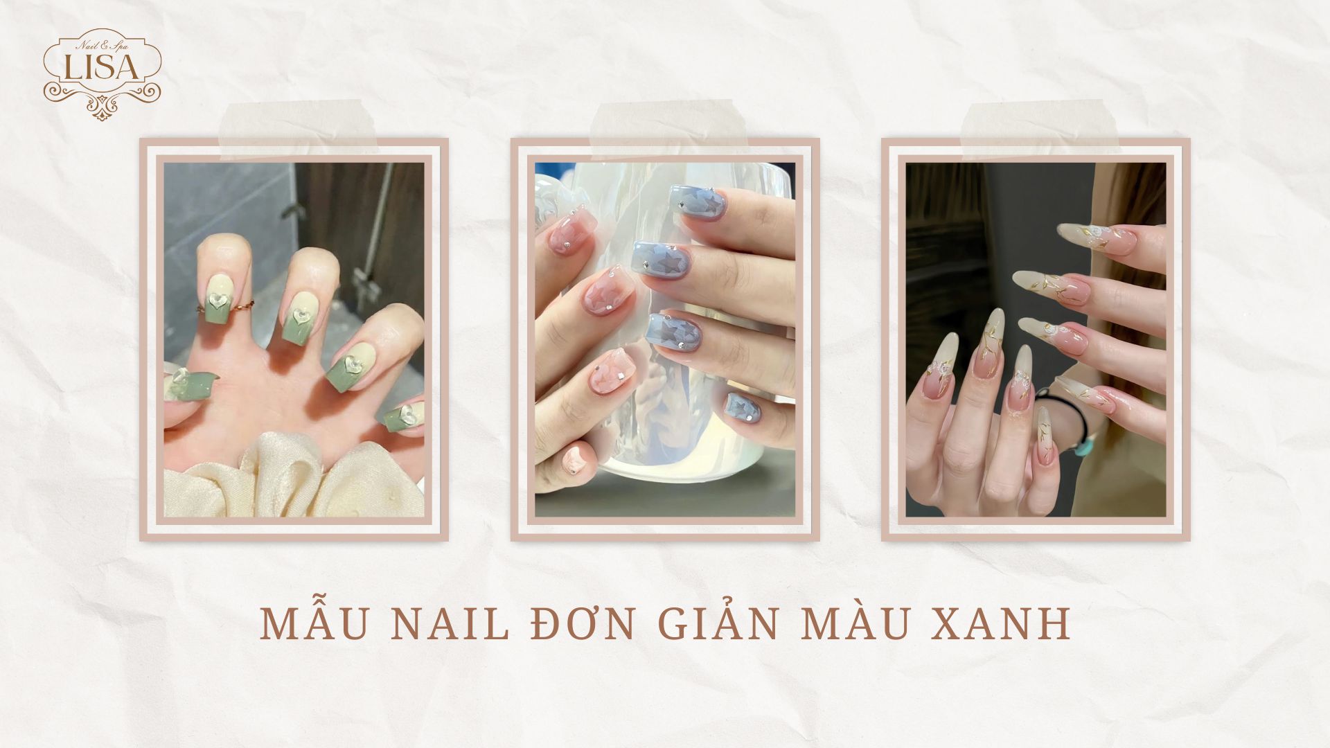 Mẫu Nail Đơn Giản Màu Xanh