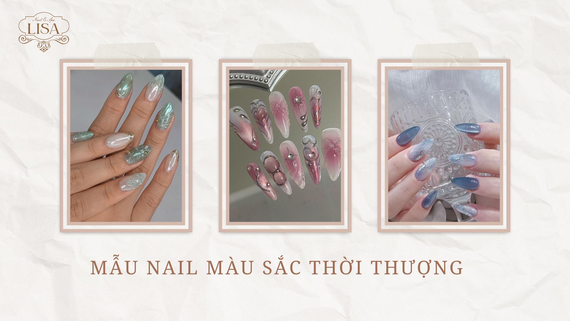 Mẫu nail màu sắc thời thượng