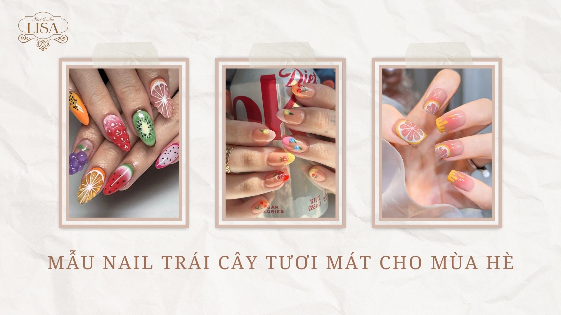 Mẫu nail trái cây tươi mát cho mùa hè