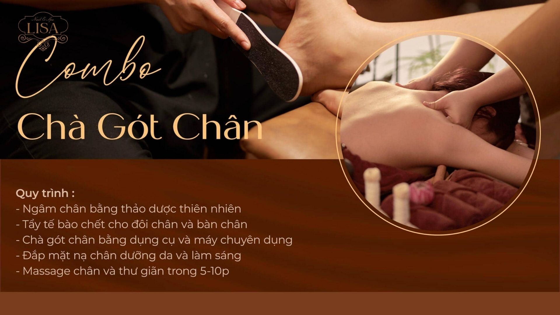 Quy trình chà gót chân chuyên nghiệp tại Lisa Nail & Spa