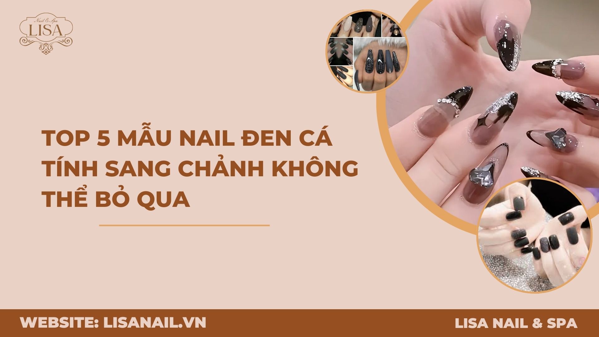 Top 5 mẫu nail đen cá tính sang chảnh không thể bỏ qua