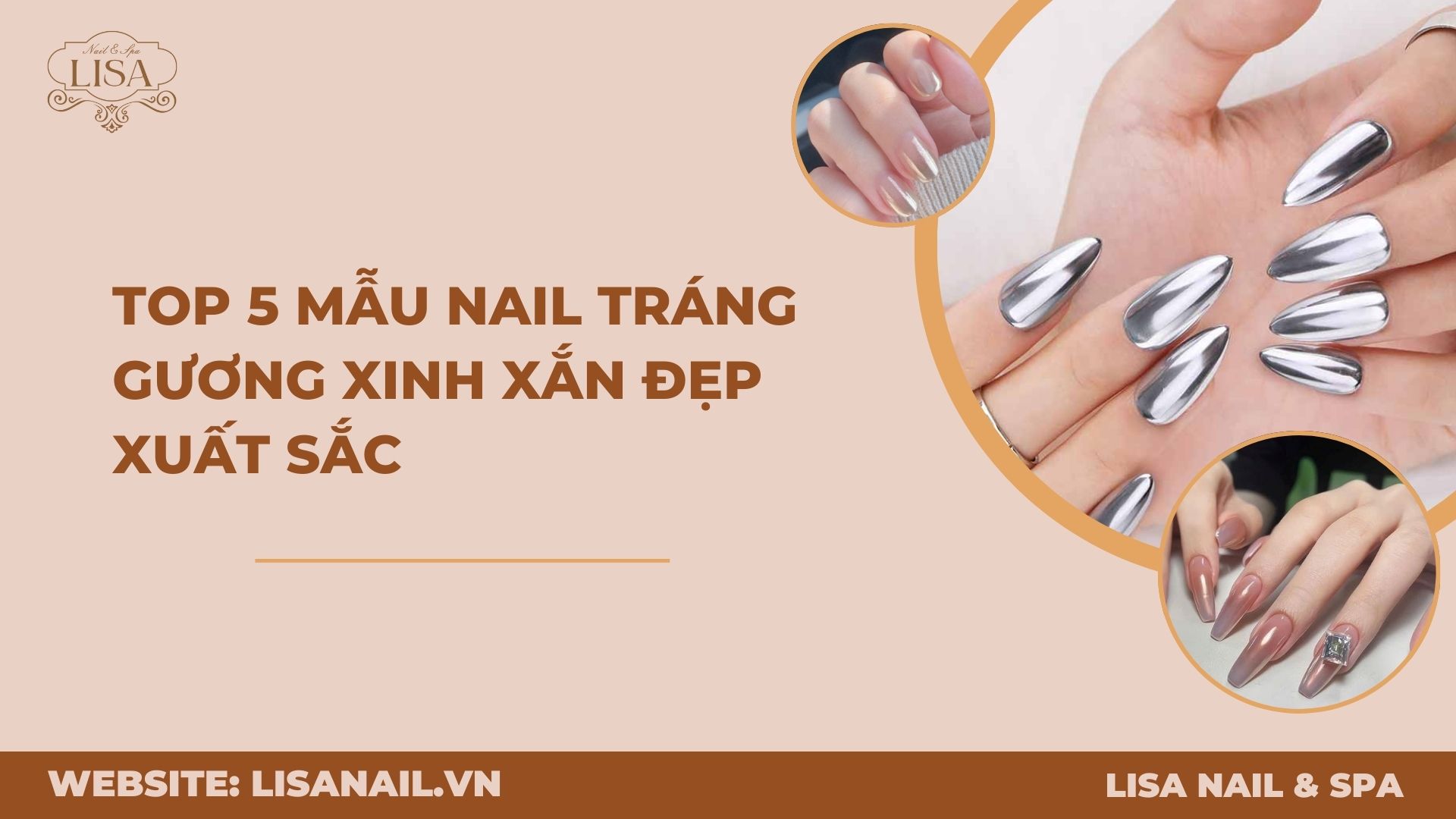 Top 5 mẫu nail tráng gương xinh xắn đẹp xuất sắc
