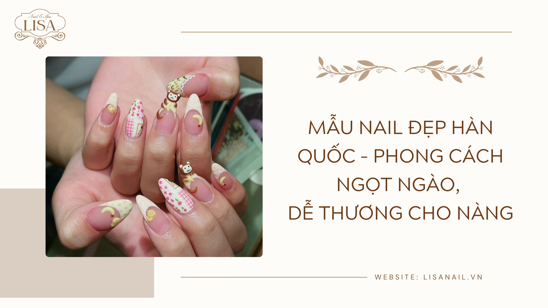 Mẫu nail đẹp Hàn Quốc – Phong cách ngọt ngào, dễ thương cho nàng