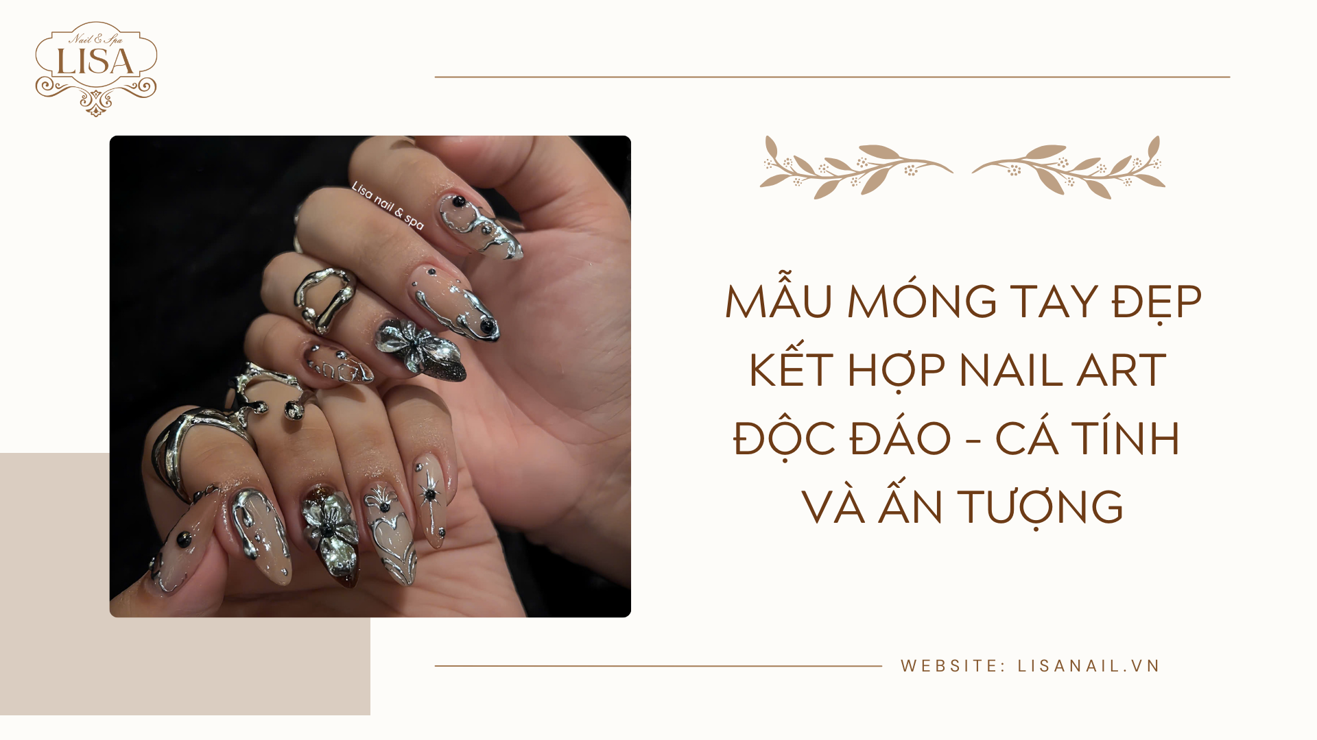 Mẫu móng tay đẹp kết hợp nail art độc đáo – Cá tính và ấn tượng