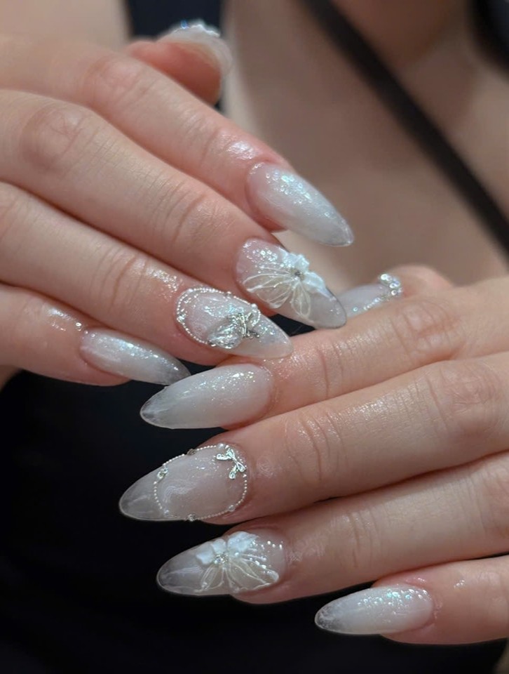 nail cô dâu sang trọng