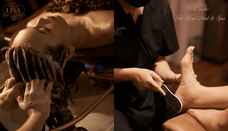 massage bàn chân kết hợp gội đầu