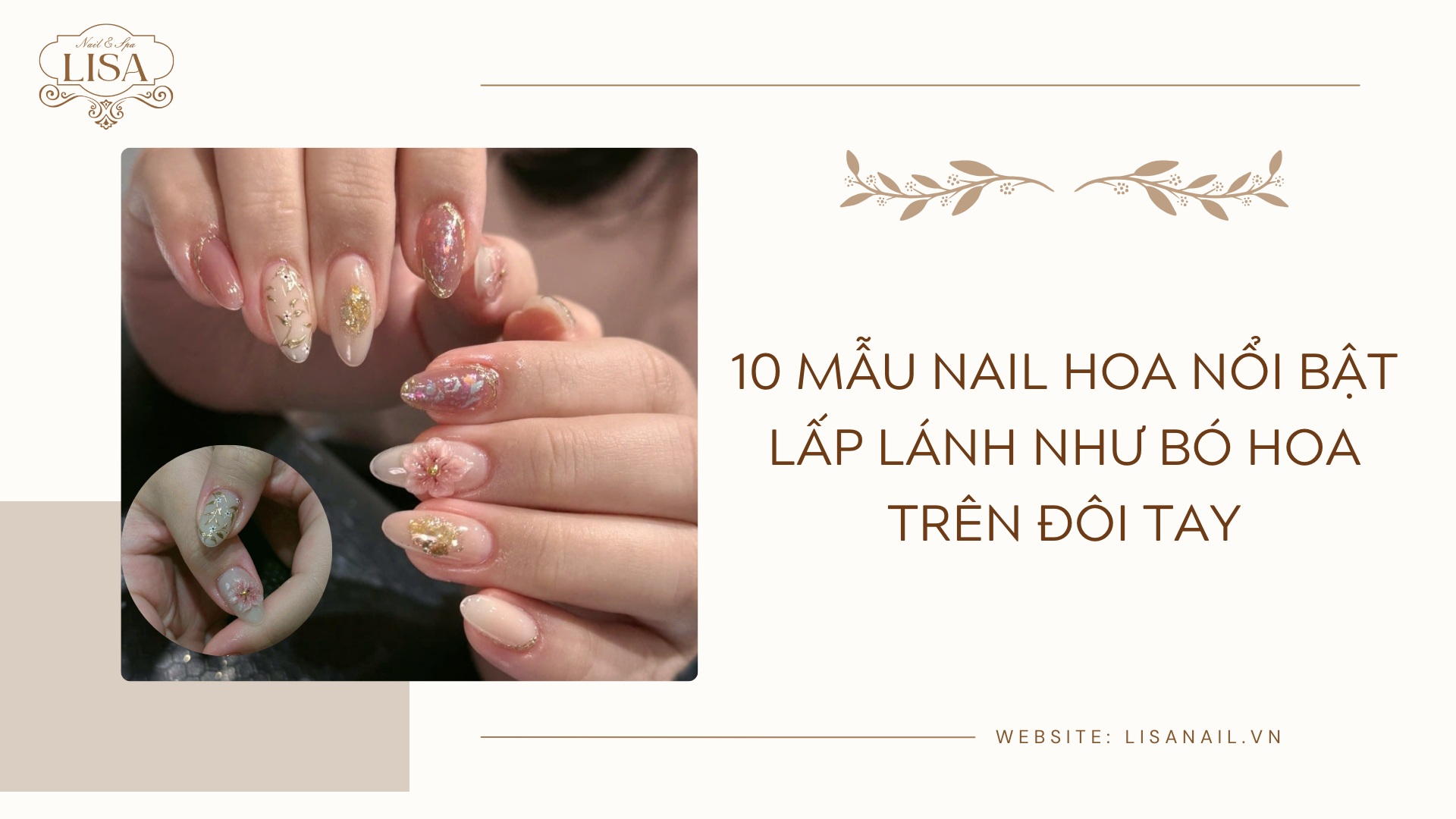 10 Mẫu nail hoa nổi bật lấp lánh như bó hoa trên đôi tay