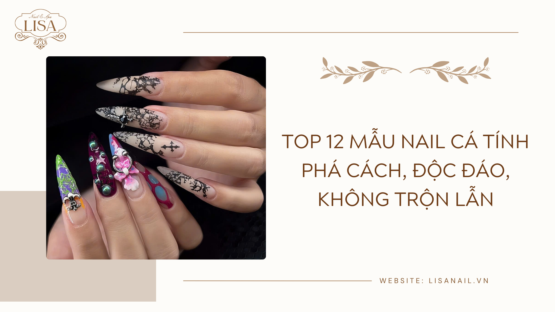 Top 12 mẫu nail cá tính phá cách, độc đáo, không trộn lẫn