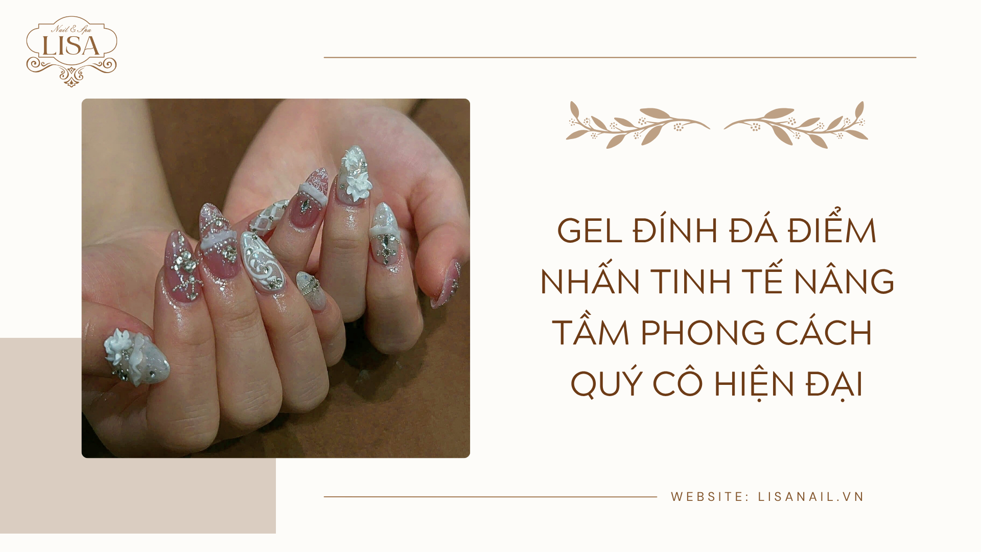 Gel đính đá điểm nhấn tinh tế nâng tầm phong cách quý cô hiện đại