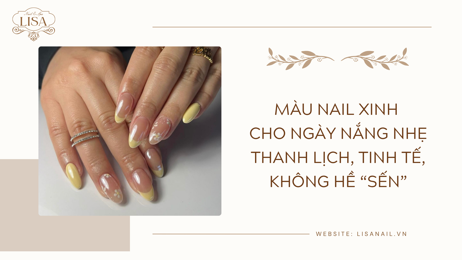 Màu nail xinh cho ngày nắng nhẹ thanh lịch, tinh tế, không hề “sến”