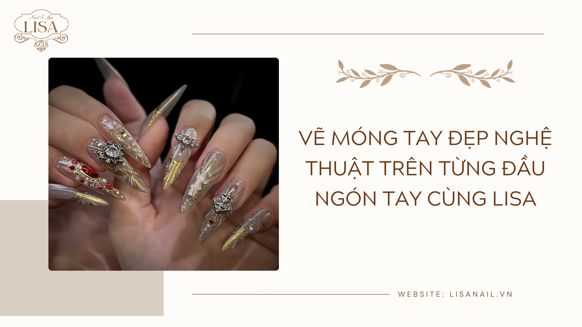 Vẽ móng tay đẹp nghệ thuật trên từng đầu ngón tay cùng Lisa