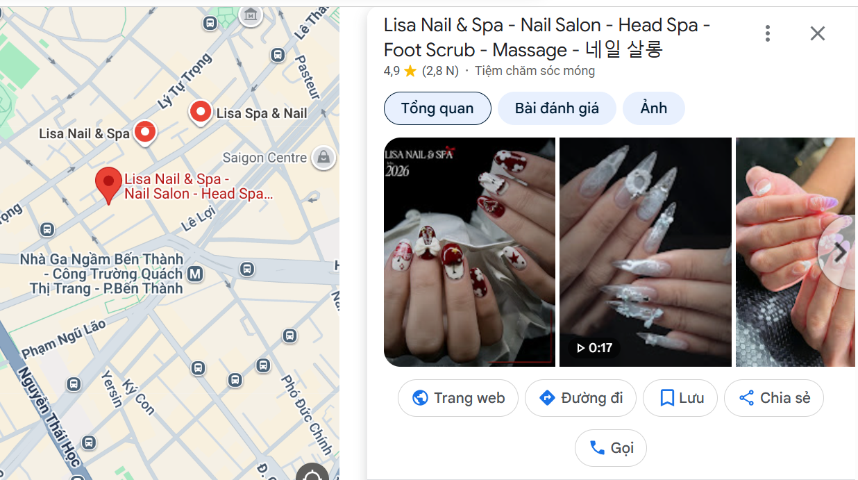 tiệm nail gần đây trong vòng 800m