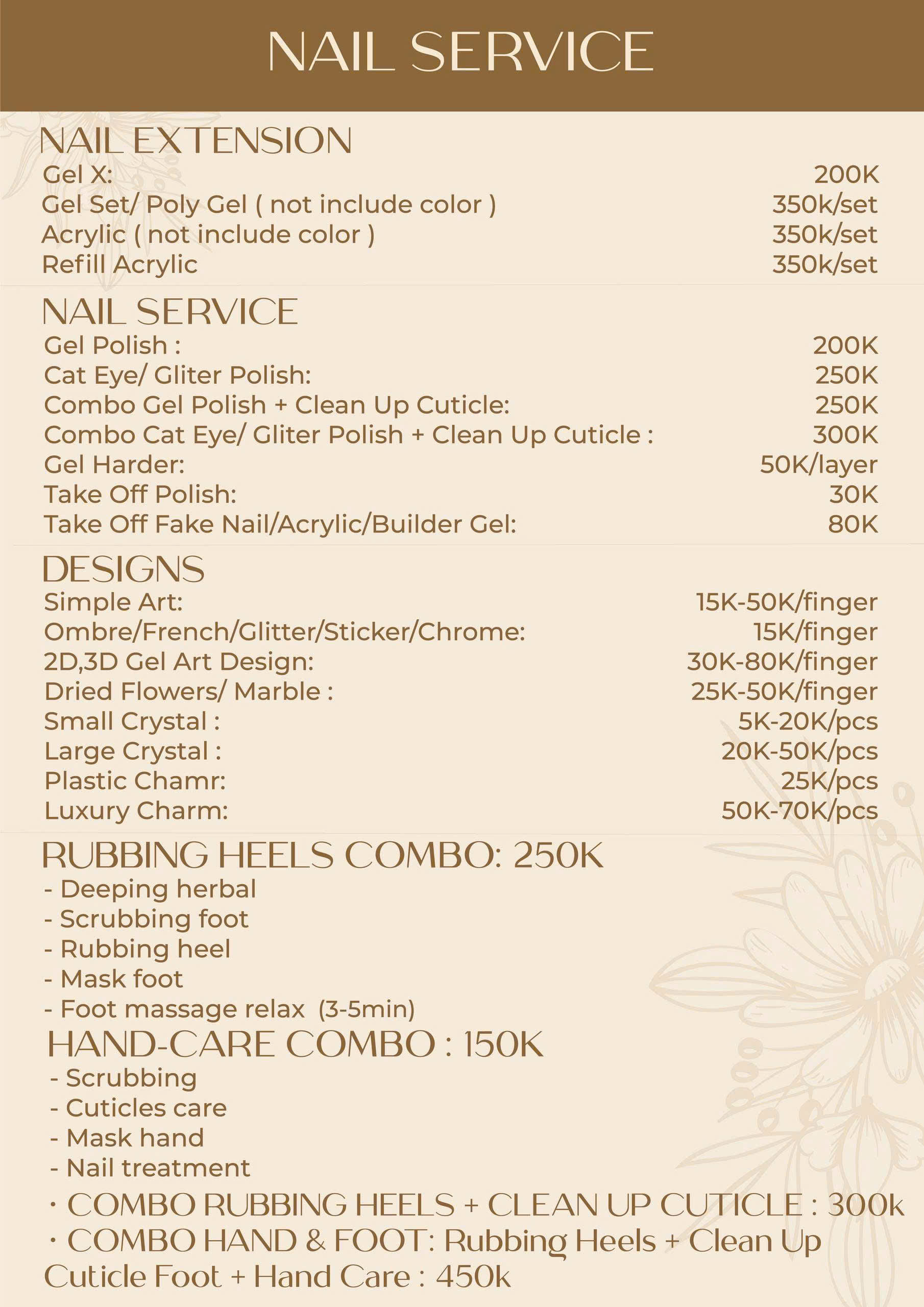 nail salon near me within 400m price list