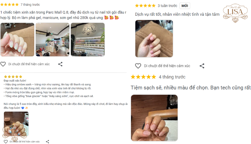 tiệm nail gần đây hiện đang mở
