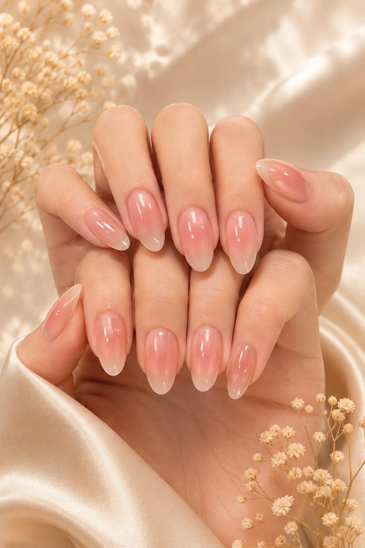 mẫu nail màu nude