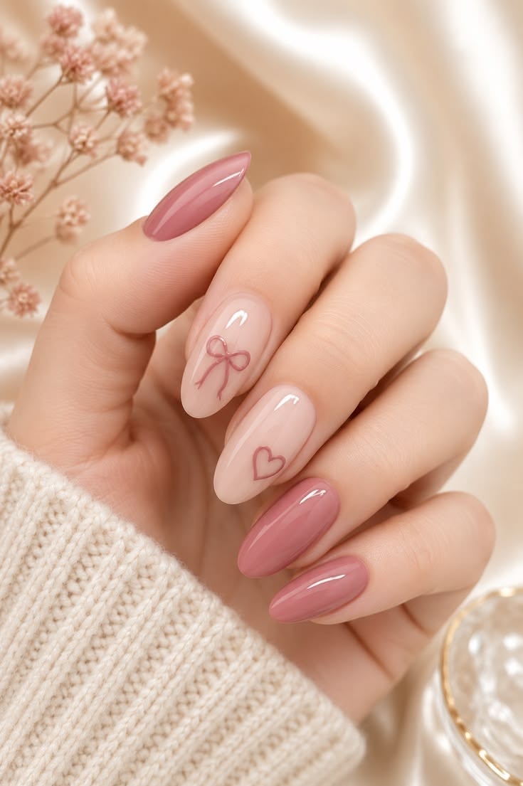 mẫu nail màu nude