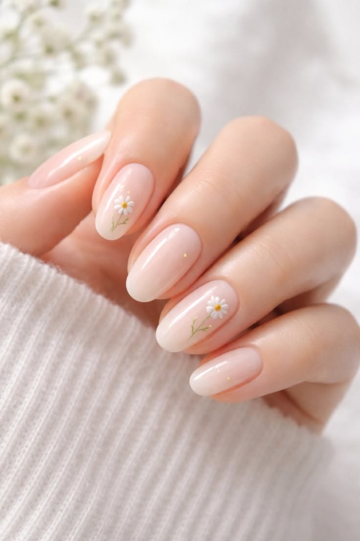mẫu nail màu nude